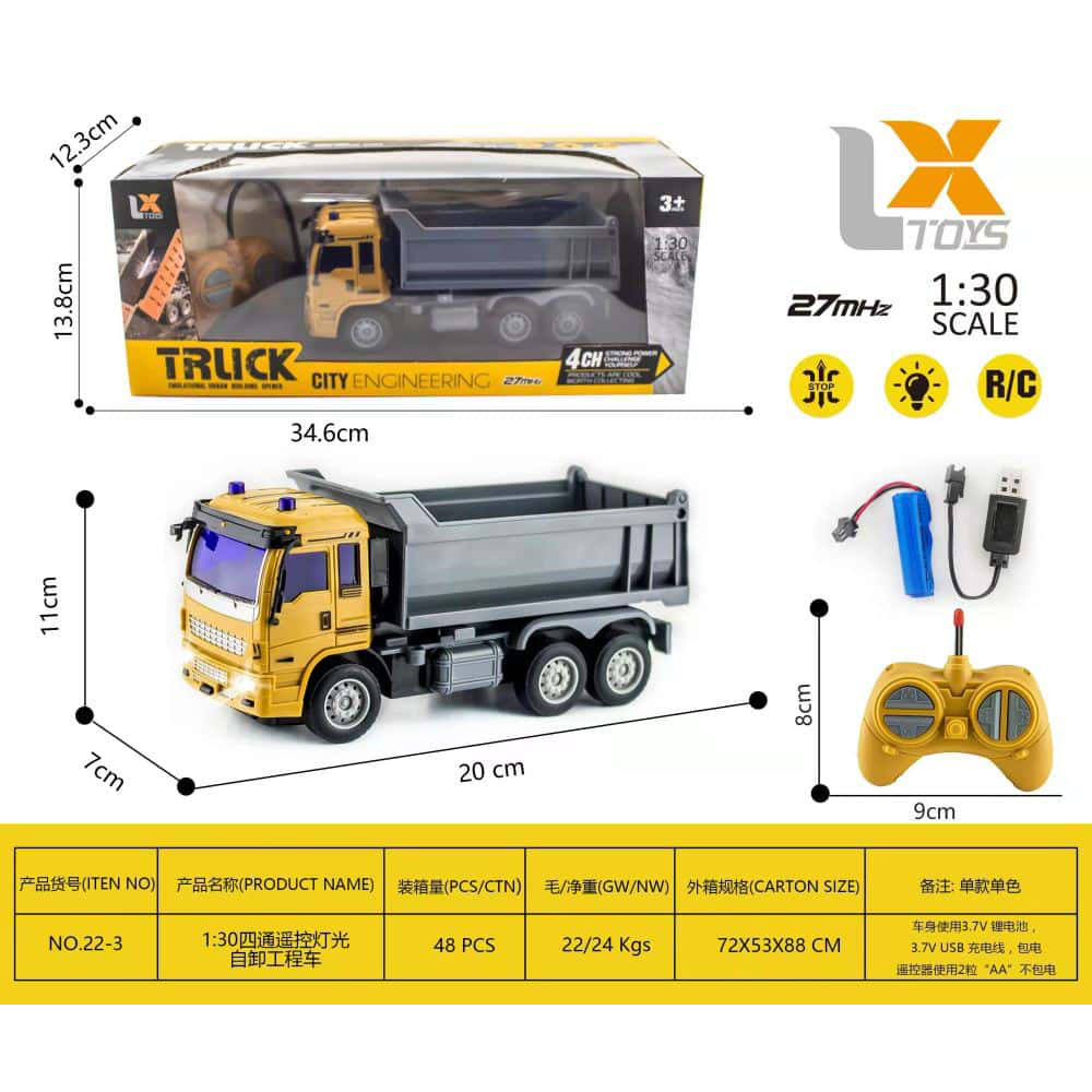 Transfronterizo 1: 18 juguetes de ingeniería de control remoto para niños luz música 2.4G seis conexiones inalámbricas coche eléctrico control remoto al por mayor