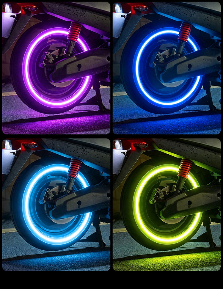 Wireless electric vehicle, electric motorcycle, Niu motorcycle decorative tire lights, modified colorful lights, luminous accessories fx