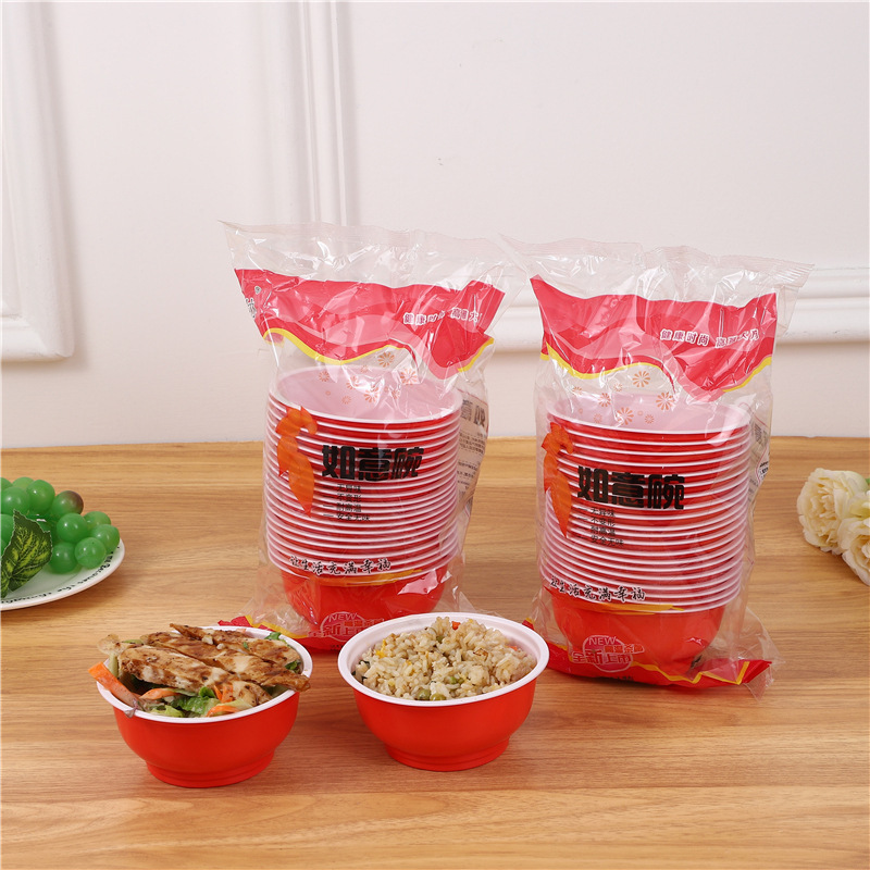 Disposable bowl food grade thickened bowl Carnival outdoor party essential lunch box wedding banquet household round bowl wholesale