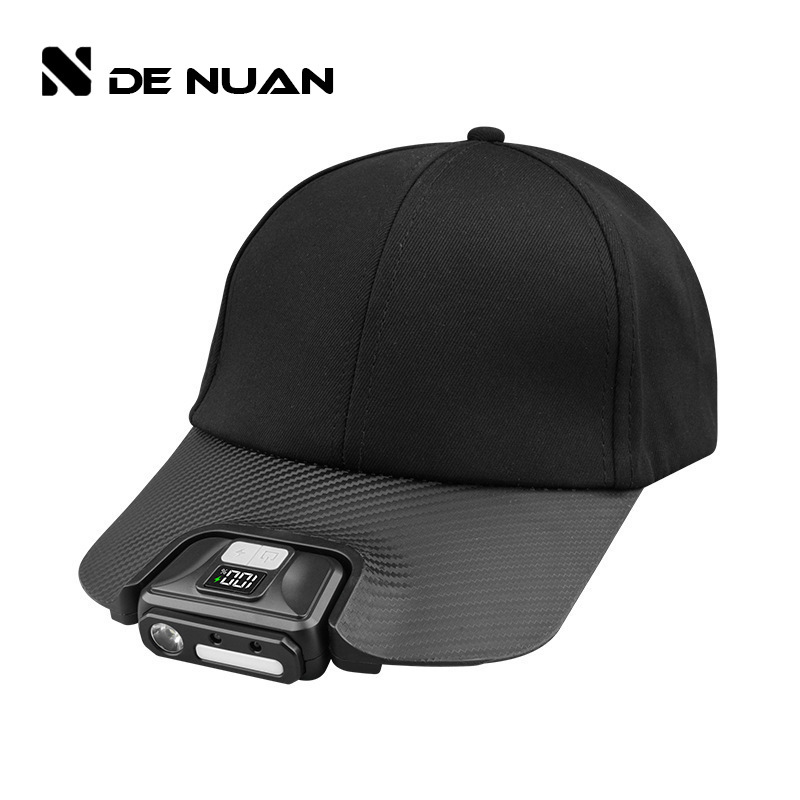 Cross-Border Baseball Cap Light USB Charging Digital Display Outdoor Night Fishing Cycling Led Sensor Headlight Long-Lasting Lithium Battery