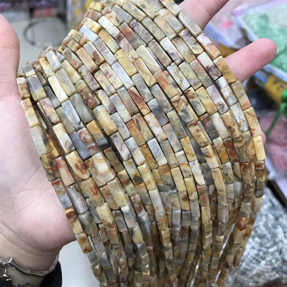 Rectangular beads, accessory, accessories, 4×13mm, DIY