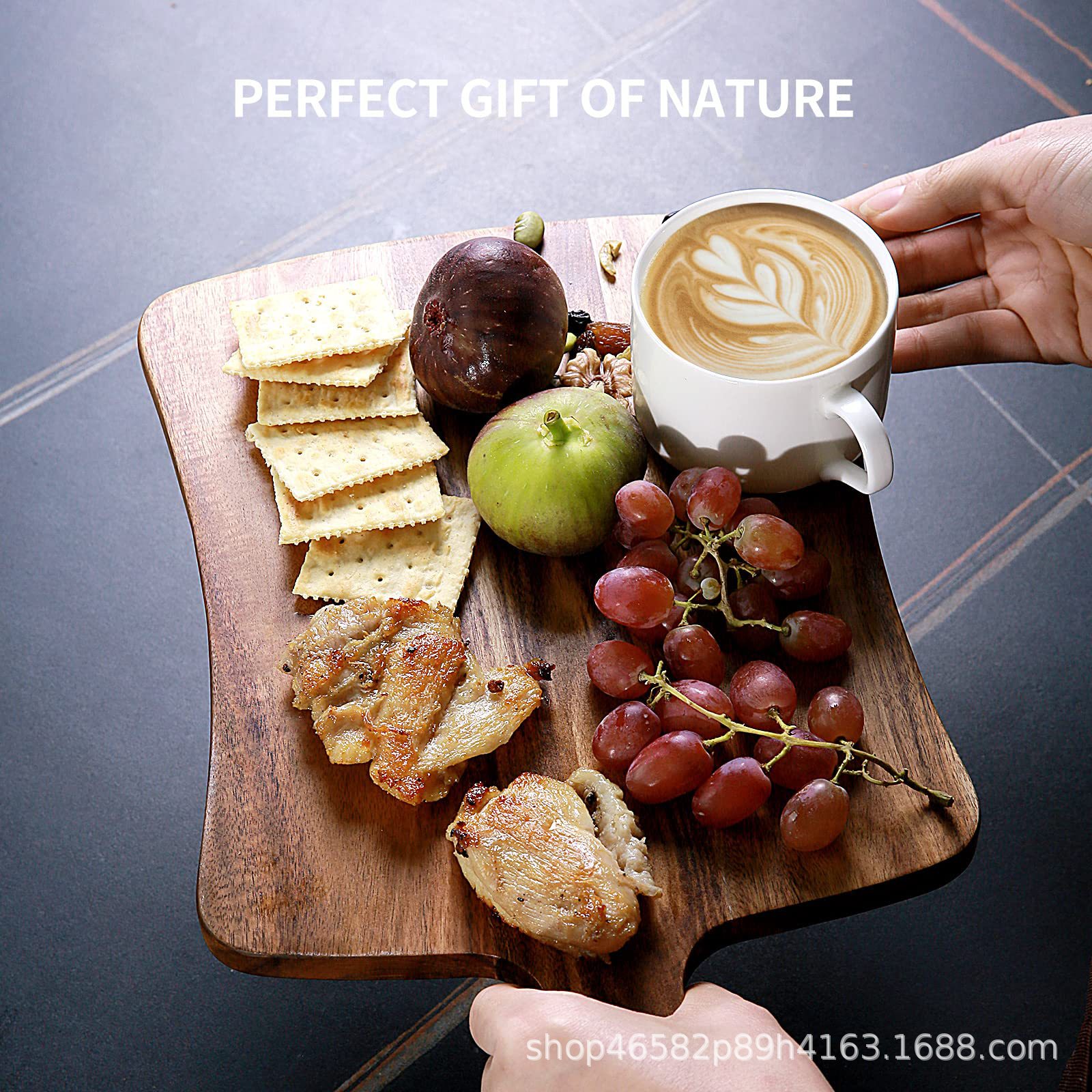 Tabla de cortar de madera de acacia amazónica tabla de cortar de cocina tabla de cortar de madera maciza tablero de filete de cocina de hotel tabla de cortar final de queso cocido