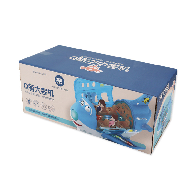 Tiktok universal para niños Q lindo avión de pasajeros música ligera universal 360 aviones giratorios modelo de coche de juguete eléctrico transfronterizo