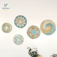 Подвесные украшения из соломы ручной работы для гостиной дома, горячие продажи, декоративная цветная живопись, украшения для стен, трансграничное искусство, прикроватные подвесные украшения