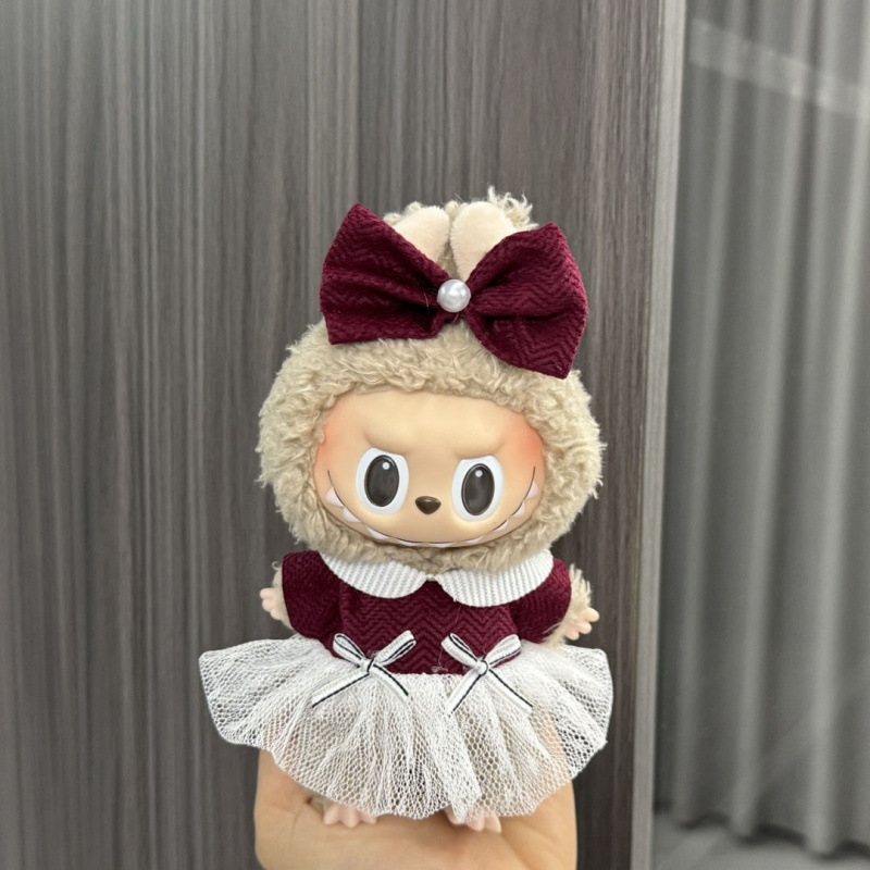 labubu坐坐派对娃衣一二代盲盒用Labubu娃衣拉布布衣服毛绒搪胶脸|undefined