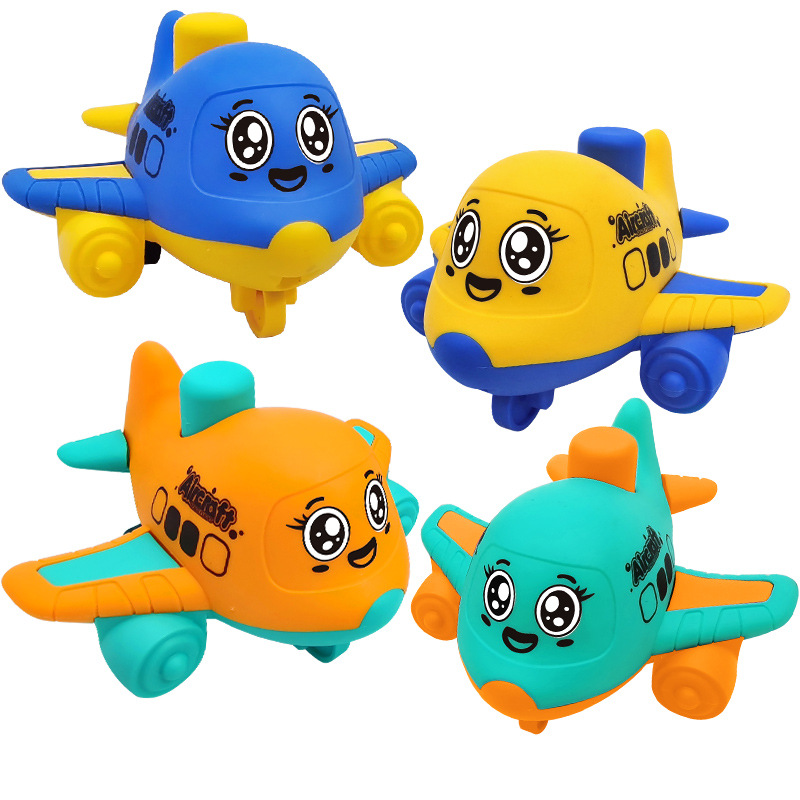 De dibujos animados a prueba de caídas pequeños aviones niños lindo divertido presionando aviones inercia swing creativo modelo de coche juguetes educativos