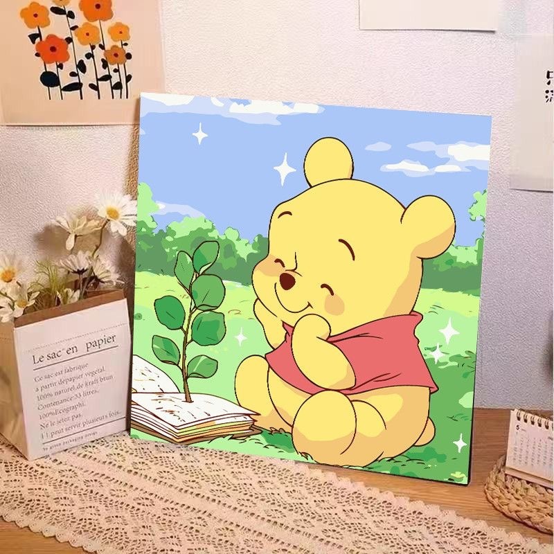 かわいいバターベアDIYデジタル油絵漫画手描きぬりえ装飾画夜市屋台手作り|undefined