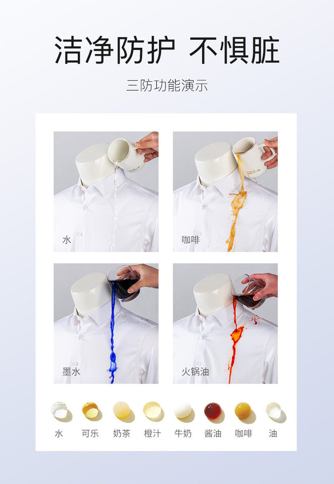 Áo sơ mi nam dài tay cổ vuông chống thấm chống bẩn co giãn không cần ủi — Cổ vuông kiểu dáng nam dài màu xám nhạt, Cổ áo dài tay màu xanh ngọc lam-kiểu dáng nam-vuông, Màu xanh nhạt ngắn tay nam cổ vuông, Trắng dài tay nam cổ vuông chi tiết 10