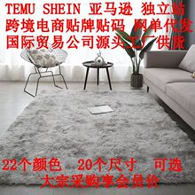 跨境长毛丝毛扎染地毯地垫客厅卧室床边地垫床边毯家用毛绒地毯