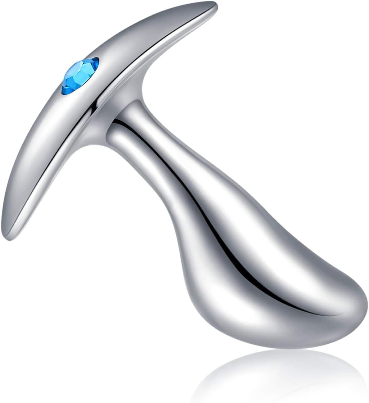 Stainless Steel Anchor Anal Plug with Gem Detail, Handle-Controlled Prostate Massager, Large Size — detail image 4