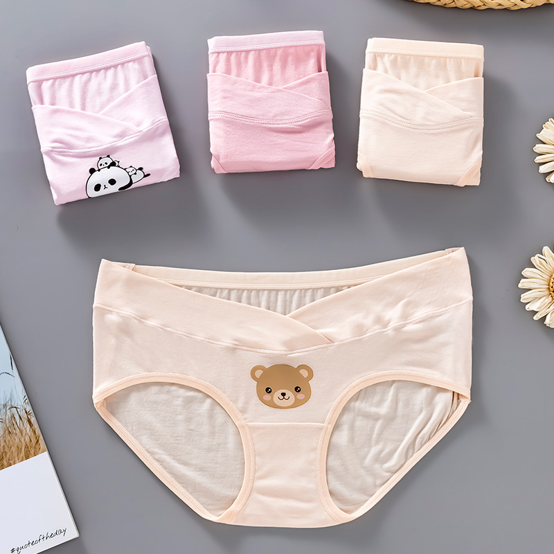Printed Maternity Underwear Low-Waist Women's Rayon Crotch Breathable Thin Fiber Rayon Briefs Maternity Underwear Pregnancy