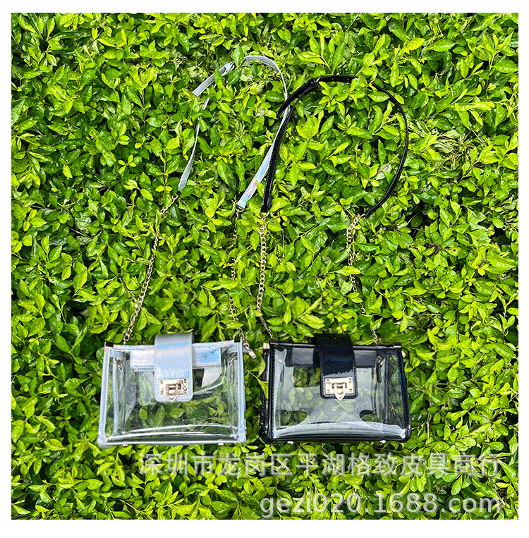 Yeni PVC şeffaf çanta kadın çantası şık moda ağrı çantası lazer omuz crossbody çanta moda zincir küçük kare çanta