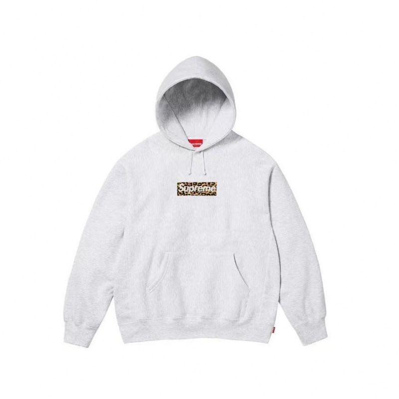 Supreme Box Logo Hoodie Leopard Grey