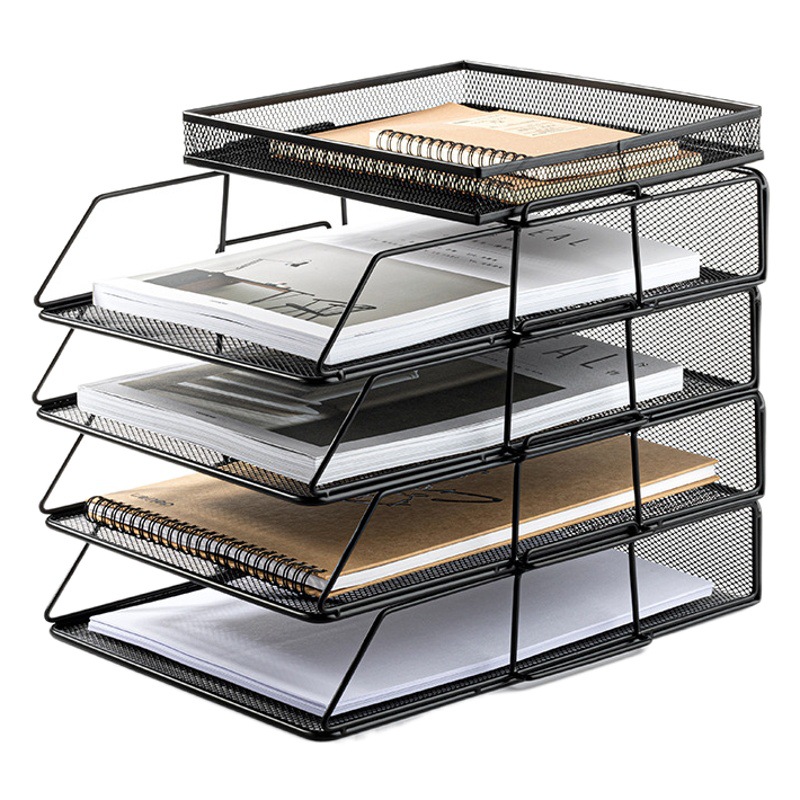 Rack de almacenamiento de escritorio rack de archivos multi-capa de metal rack de almacenamiento de archivos rack de almacenamiento de escritorio caja de almacenamiento de marco de archivo