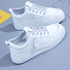 White shoes, casual footwear for leisure platform, fleece universal sneakers, 2023, trend of season, Korean style