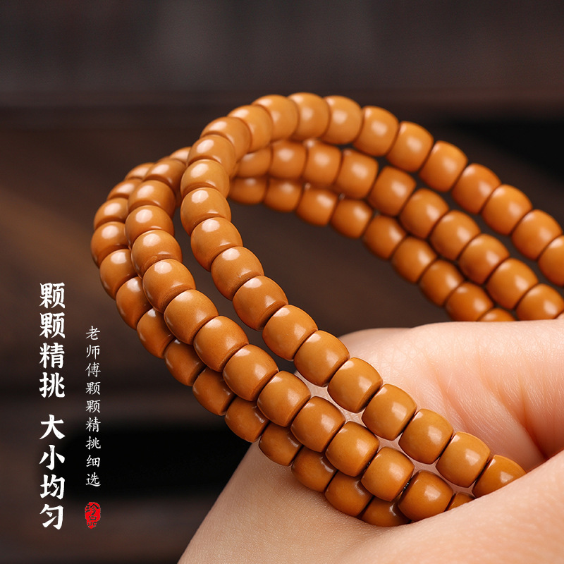 天然高品質オリーブコアストレートカットバレルビーズコア壁ブレスレットシングルサークルデザイン仏ビーズブレスレットジュエリー卸売|undefined