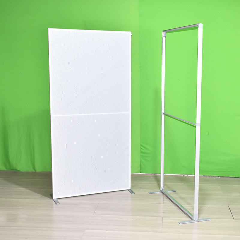 Baek estante de exhibición plegable estante de exhibición de red de tracción plegable estante de exhibición de pared de fondo de publicidad al aire libre estante de exhibición de pantalla rápida de hierro a prueba de viento