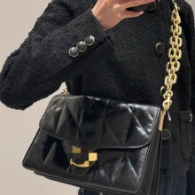 新款寇家奥莱女包Chain Tabby酒神吧菱格问翻盖单肩斜挎链条包