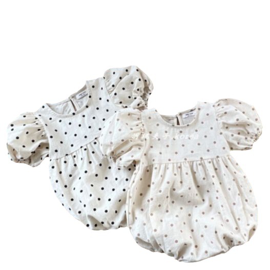 Bebé niñas burbuja manga mono estilo coreano ropa de verano bebé Polka Dot vaina falda bebé niñas mameluco ropa de verano image 6