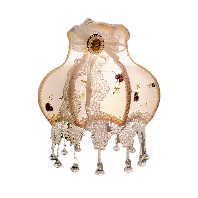Nuevo suministro directo de fábrica cristal europeo retro caliente encaje blanco hecho a mano hogar decorativo lámpara Shell
