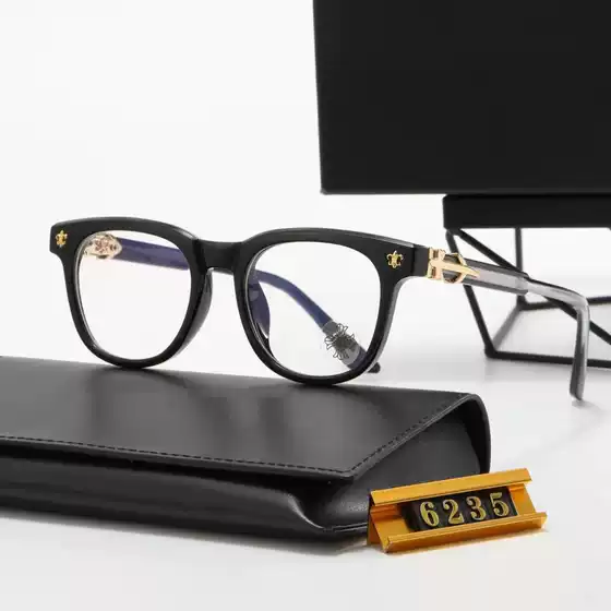 2023 New Style European and American Fashion Eyeglass Frames Street Style Plain Eyeglass Frames Non-Prescription Glasses 6235