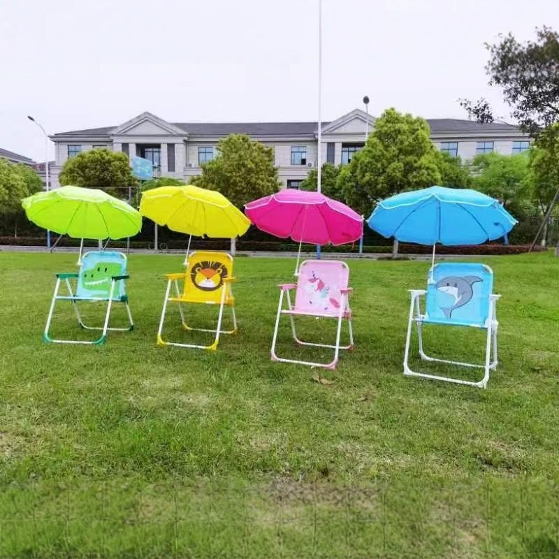 Amazon mejores ventas de niños sillas plegables al aire libre con paraguas sillas de camping portátiles taburetes pequeños taburetes Maza sillas paraguas