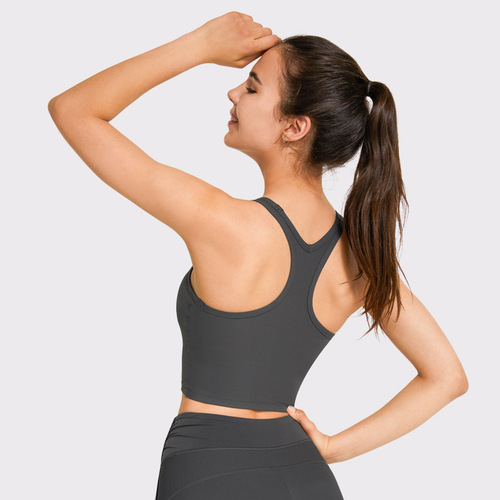 European and American sexy beautiful back fashion sports bra tight backless yoga wear running racer back sports vest for women