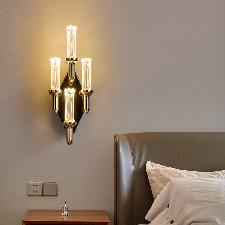 TV de fondo simple lujoso lámpara de pared lámpara de cama moderna lámpara de cama pasillo escalera nórdica lámpara vela dormitorio invitados