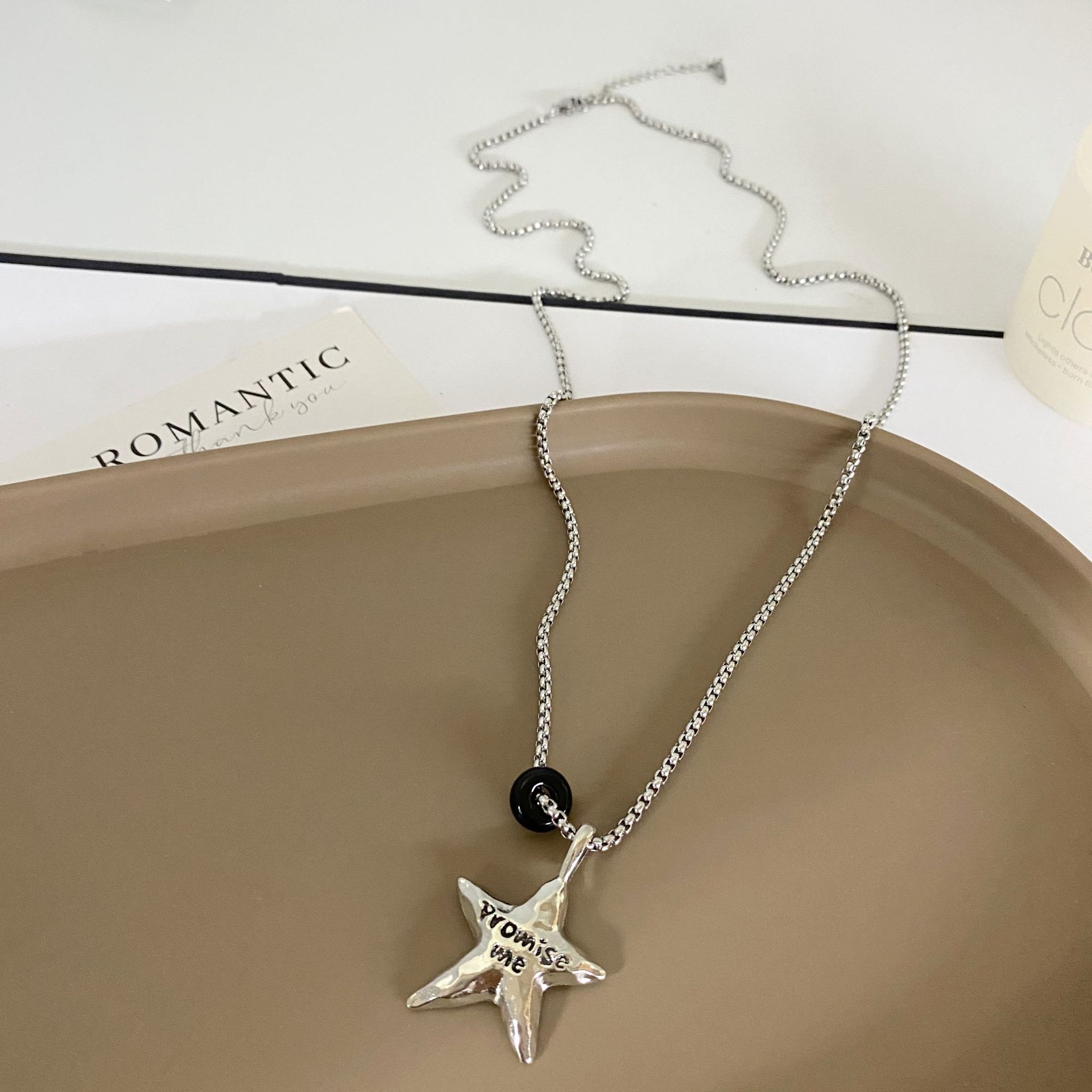 E0078-1 Necklace-Silver-Obsidian