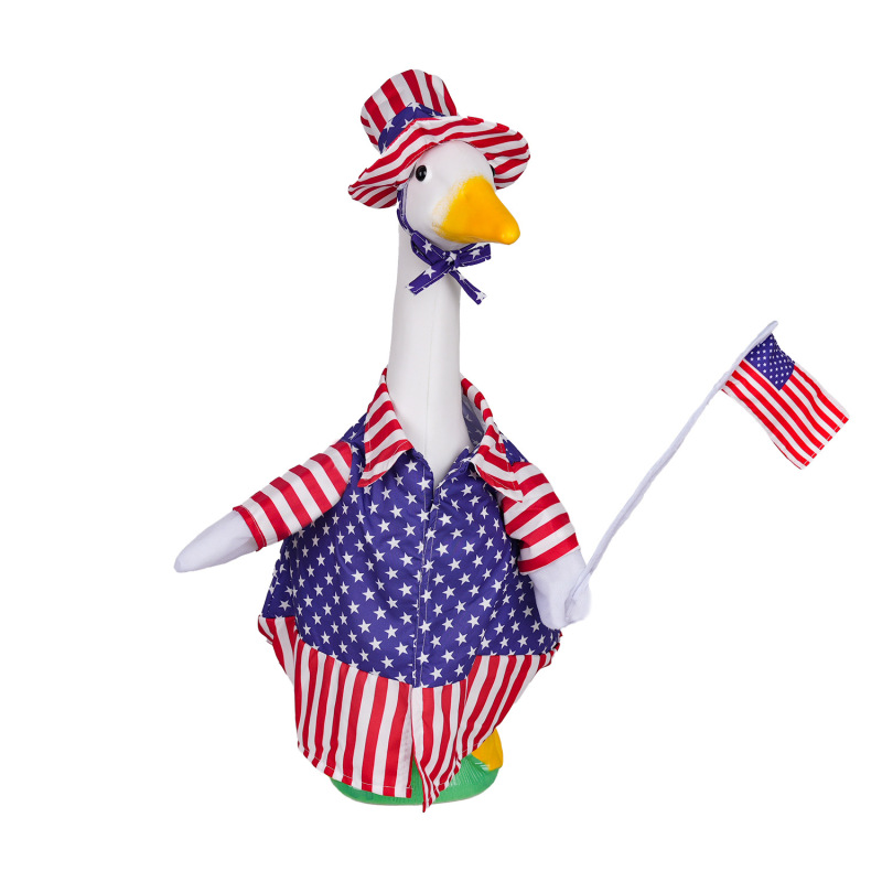 4Th of July Goose Outfit Set Lawn Porch Goose Outfit American Flag Goose Outfit 23”