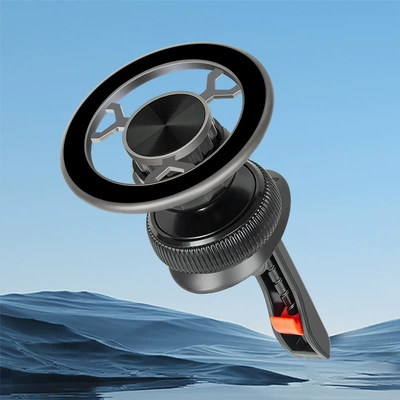 New Car-Mounted Magnetic Holder Car phone holder - g299-gun-gray-air-outlet-magnetic-bracket-360-degree-rotation