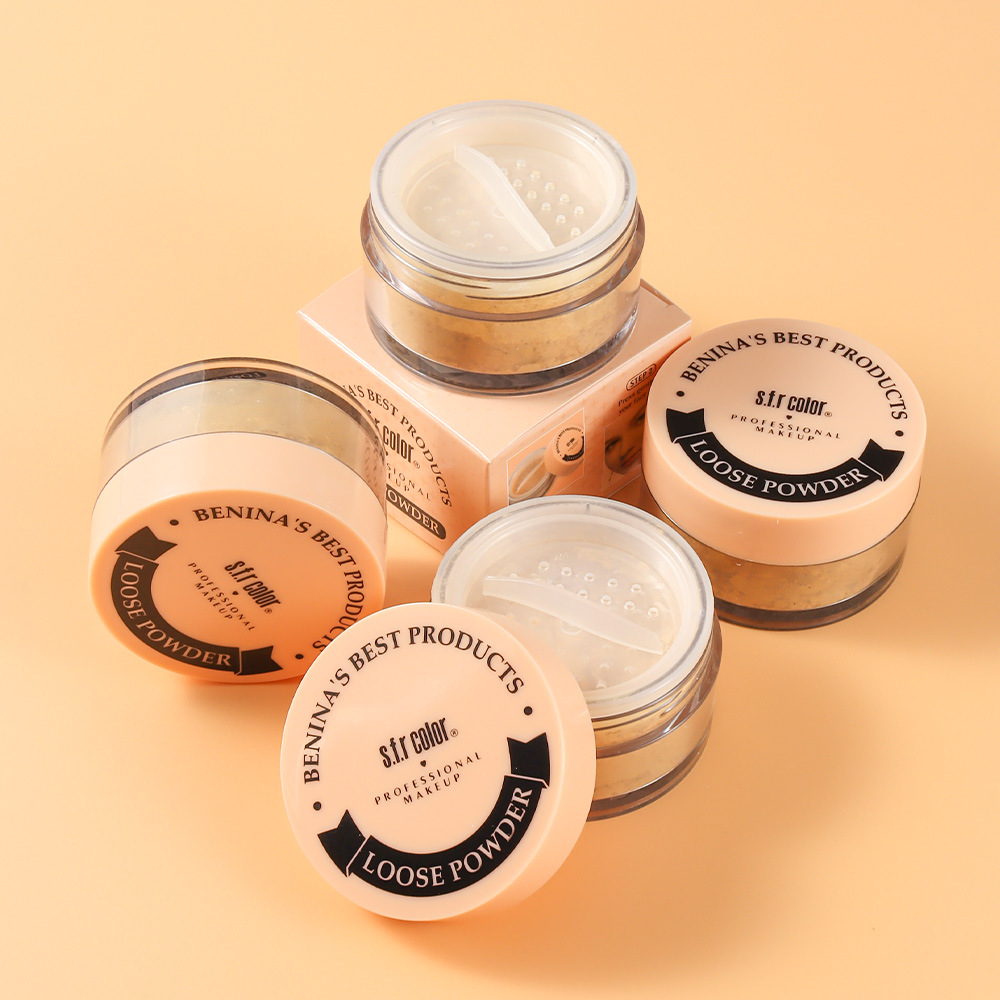 s.f.r color polvo de maquillaje de niebla ligera, polvo de control de aceite facial suave, polvo de miel resistente al agua y antiperspirante. image 4