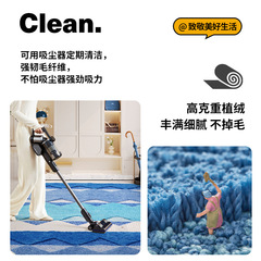Amazon anti-slip bedroom rug entrance mat cross-border high and low plush bathroom door bathtub water-absorbing foot mat