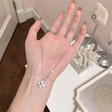 四叶草项链女2025新款超闪锆石ins甜美吊坠轻奢高级感锁骨链批发