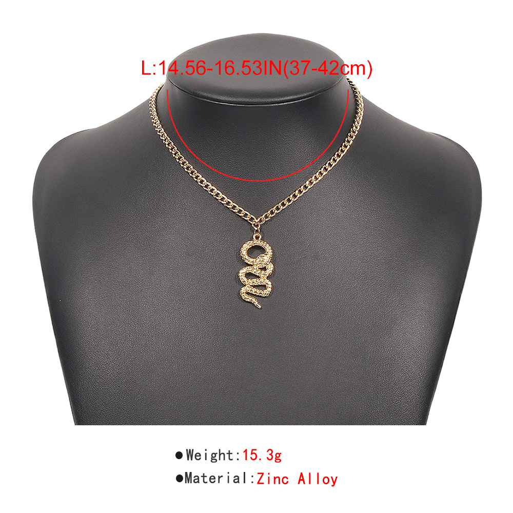 European And American Cross-border Jewelry Single-layer Simple Punk Snake-shaped Necklace Retro Necklace display picture 5