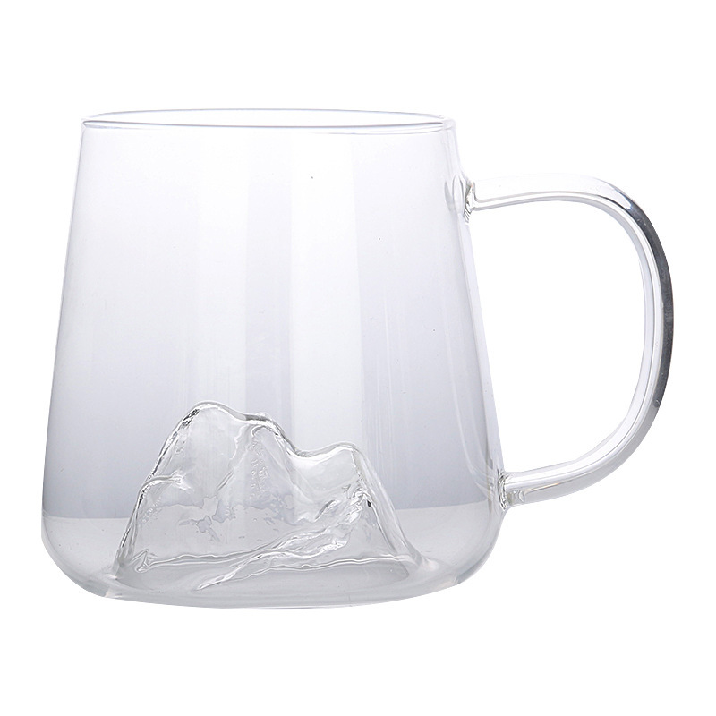 Mango creativo Taza de café de vidrio Guanshan Taza de agua para el hogar Taza de desayuno Taza de cerveza de bar Taza de té de jugo