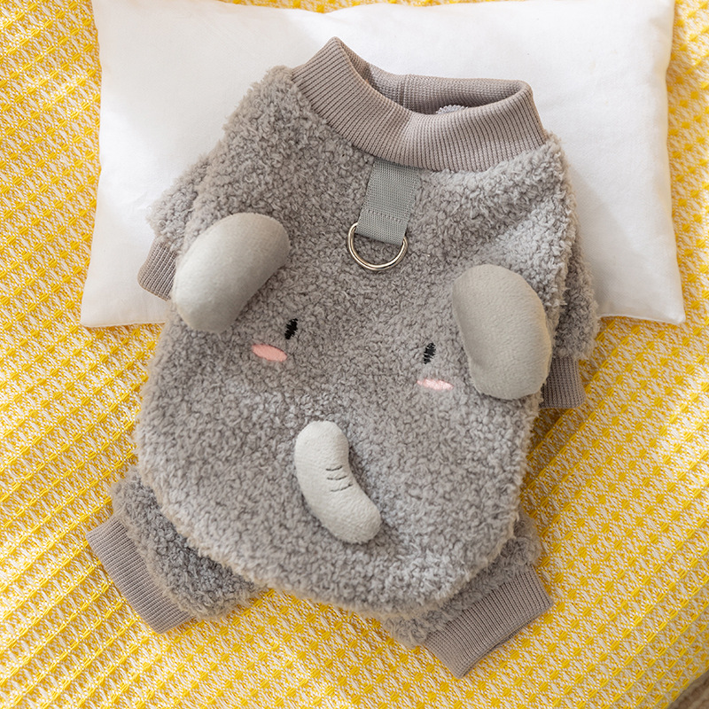 Otoño e invierno, gato, animal divertido, felpa de cuatro patas, gato sin pelo, abrigo, peluche, oso, ropa de gato para mascotas gruesa