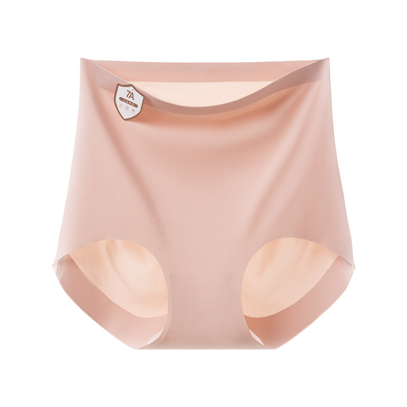 Ropa interior sin costuras, cintura alta para mujer, abdomen, nueva piel de leche, seda de hielo, pantalones cortos de cadera delgados de verano, refrescantes