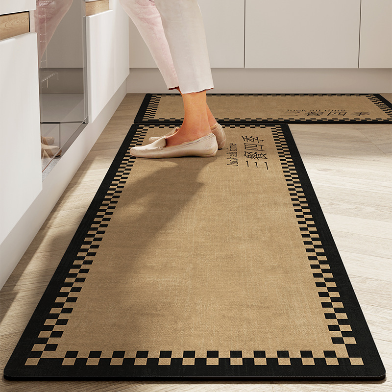 Alfombra antideslizante de absorción de agua silenciosa de viento de goma, alfombra de suelo de cocina simple y fácil de cuidar, alfombra de suelo de barro de diatomeas limpiable doméstica