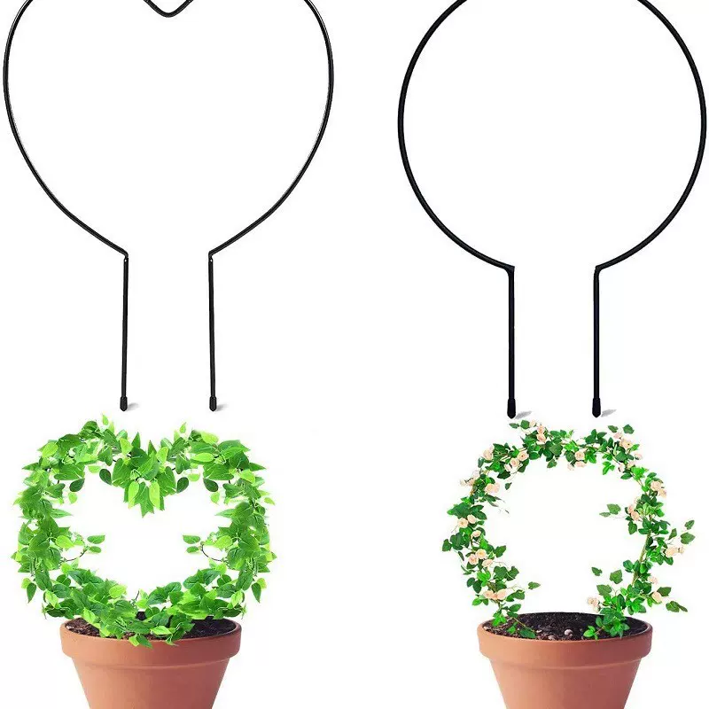 亚马逊 园林花园植物支架攀爬铁艺支撑铁丝金属花环心形圆室内外