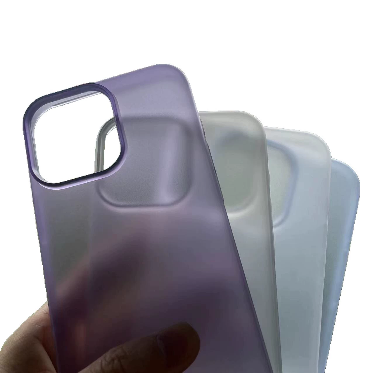 Прозрачный матовый ПК чехол для iPhone Ultra-thin защитный чехол — совместим с iPhone 12–17 ProMax, в нескольких цветах