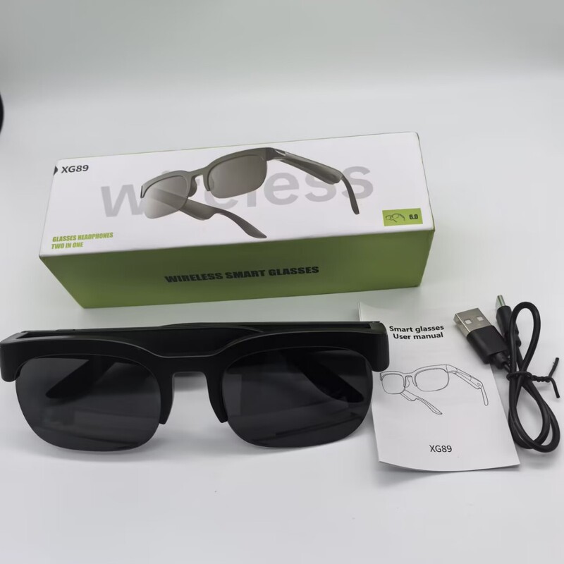 Cross-border XG89 smart wireless Bluetooth glasses for listening to music, making calls, and using for sports, with AI translation and acrylic lenses, available in stock Cross-border XG89 smart wireless Bluetooth glasses for listening to music, making calls, and using for sports, with AI translation and acrylic lenses, available in stock