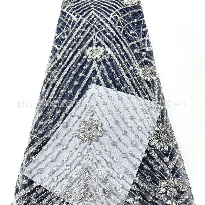 Alta sensación de comercio exterior transfronterizo Oriente Medio África vestido vestido tela de diamante de cuentas de lenteja