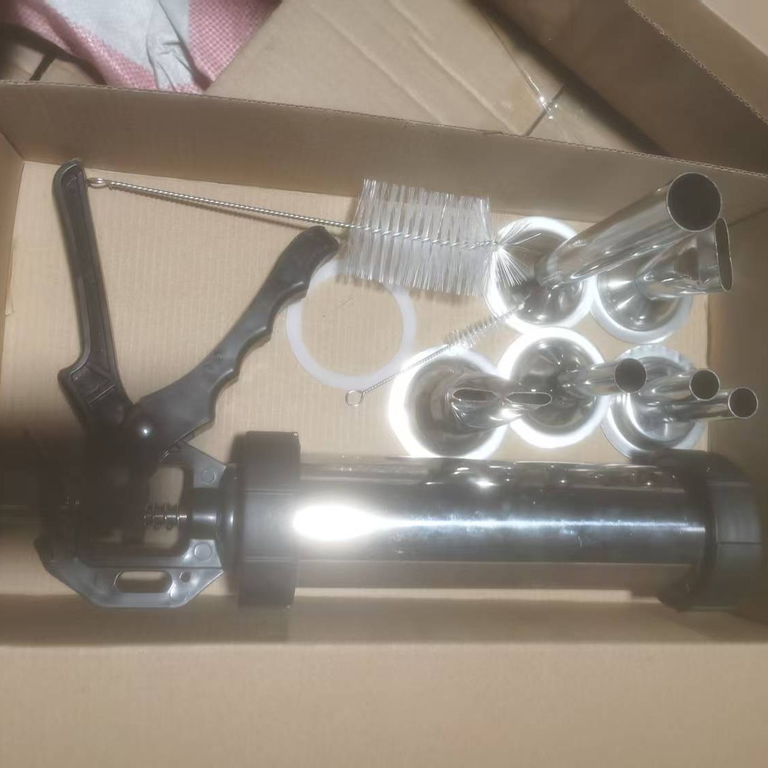 1.5파운드 스테인리스 스틸 고기 압착기 + 8개 세트