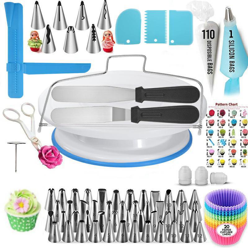 200件套蛋糕转台套装 裱花嘴裱花袋一次性马芬杯烘焙工具工厂