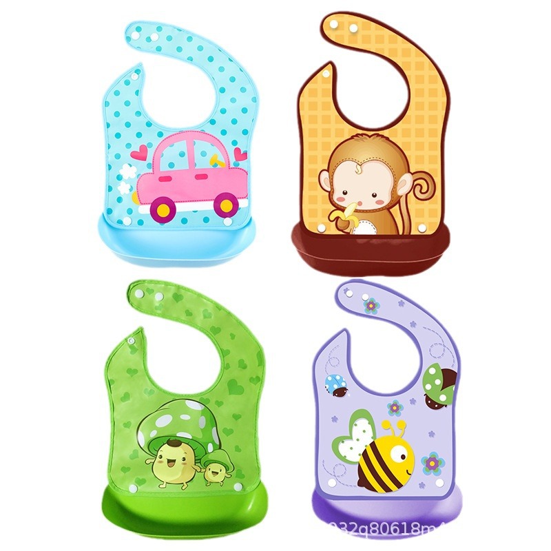 Children's big waterproof three dimensional silicone eating bib for…