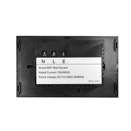 US Standard Doodle WiFi Smart Plug 15A Glass Panel with App Setting Button Backlight Switch Plug