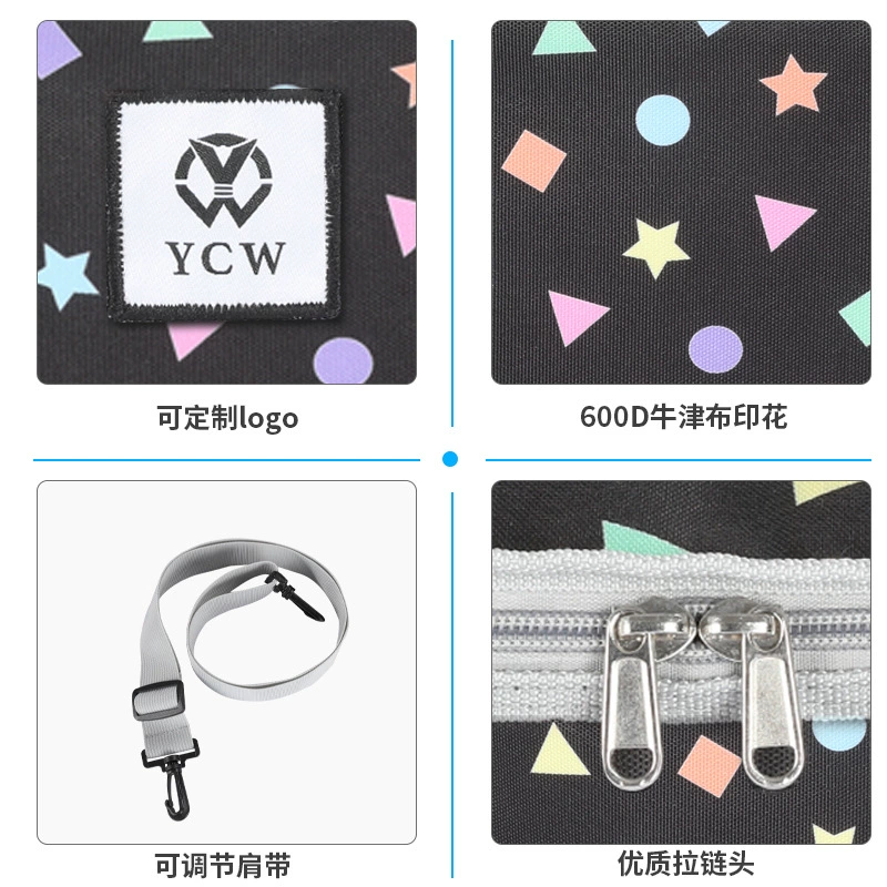 Double-layer capacious travel thermal bag, lunch box bag