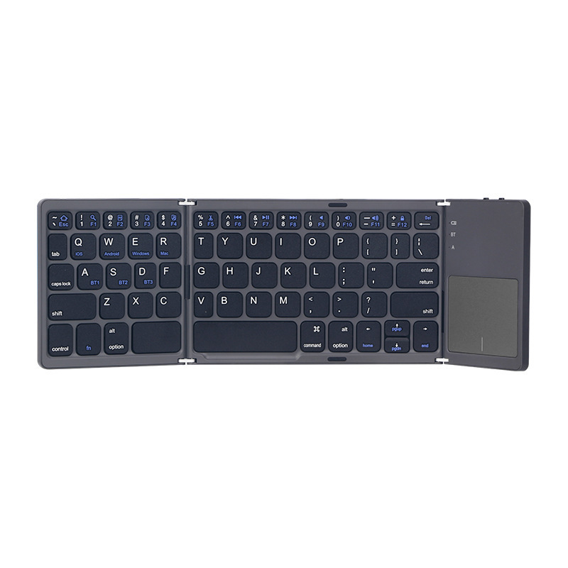 B033 transfronterizo triple plegable teclado Bluetooth con touchscreen multi-sistema compatible tablet portátil teclado inalámbrico