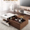 Creative multifunctional intelligent lifting coffee table TV cabinet combination set kung fu table small apartment with bubble tea table